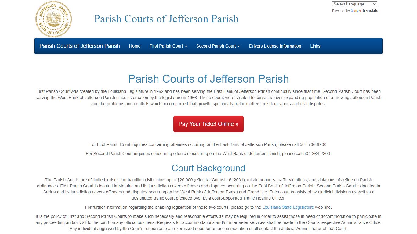 Home Page - Parish Courts of Jefferson Parish